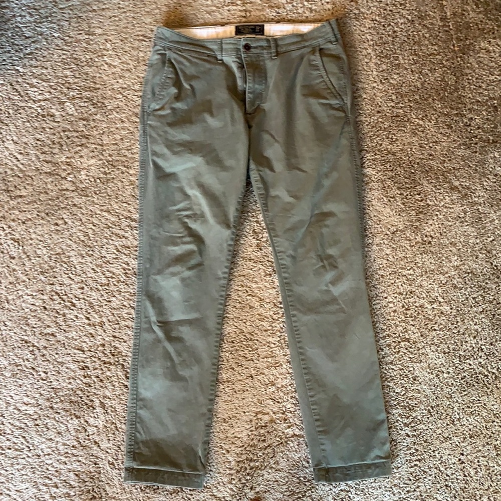 Abercrombie Chino OLIVE GREEN W32/L32 Slim